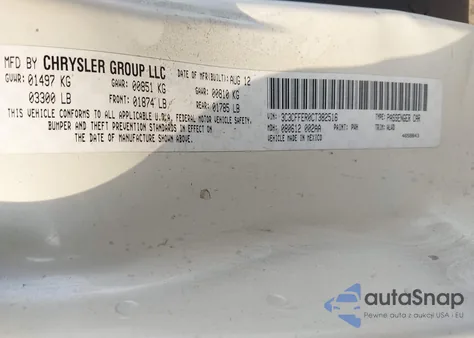 2012 Fiat 500C Lounge z USA, uszkodzony, nr VIN 3C3CFFER0CT382516